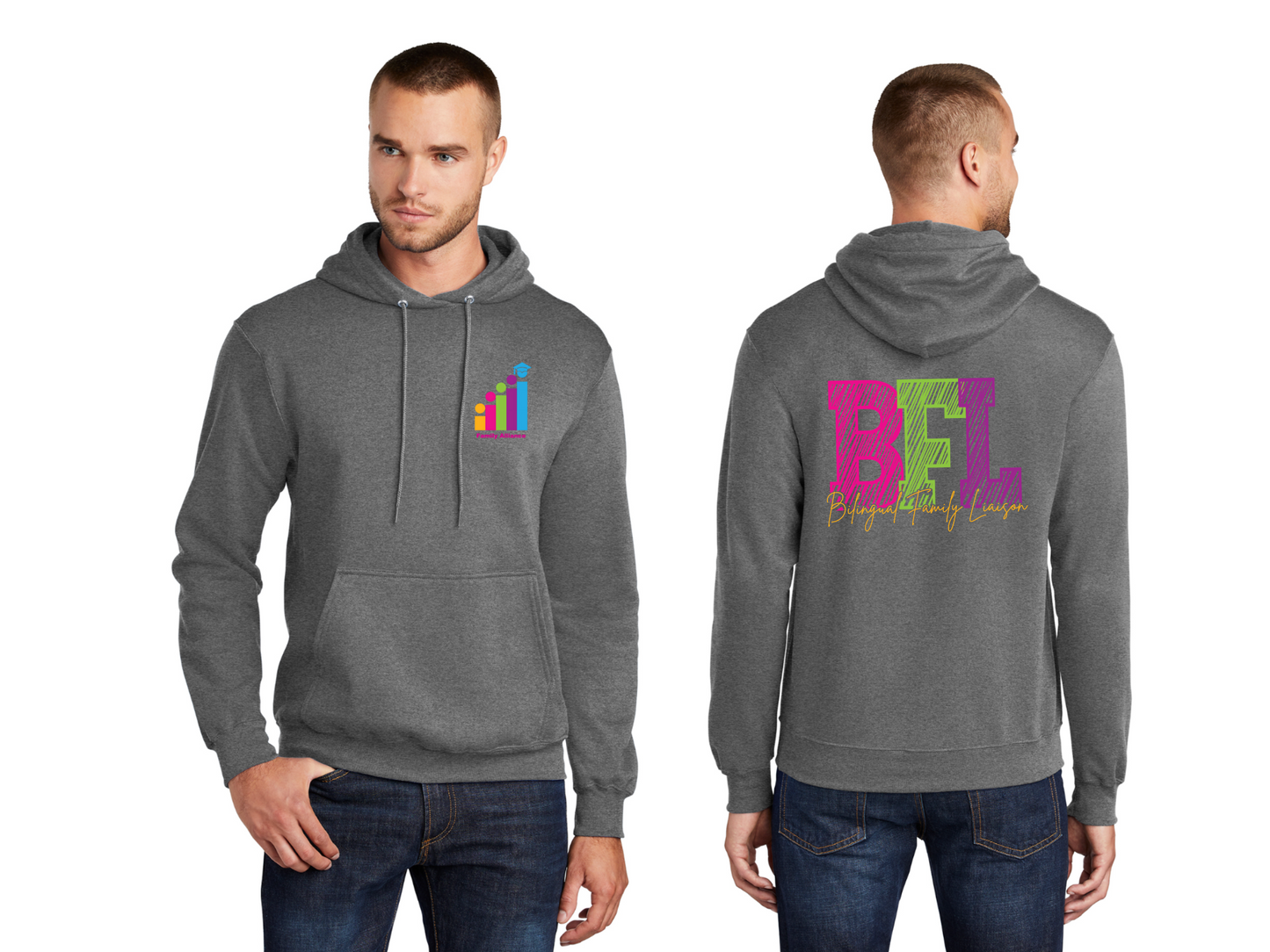 Port & Co™ Core Fleece Pullover Hooded Sweatshirt - PC78H - Design 1
