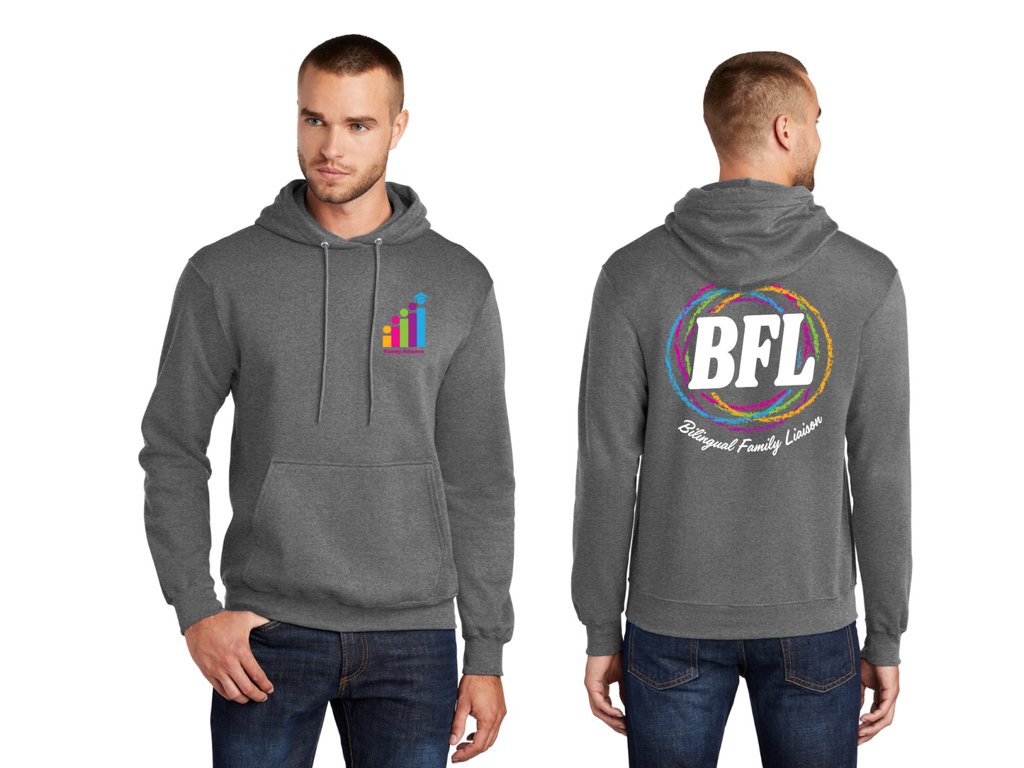Port & Co™ Core Fleece Pullover Hooded Sweatshirt - PC78H - Design 2
