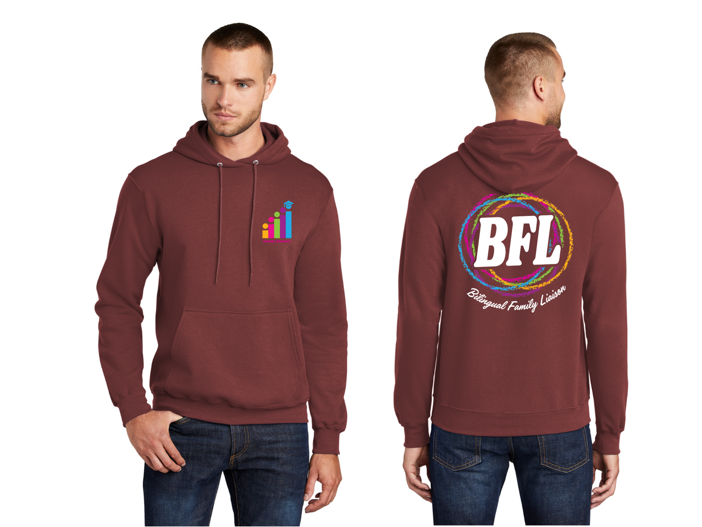 Port & Co™ Core Fleece Pullover Hooded Sweatshirt - PC78H - Design 2