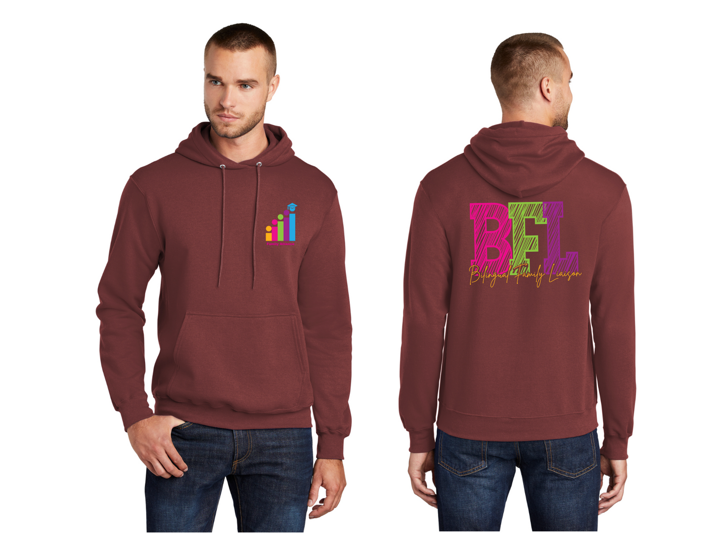 Port & Co™ Core Fleece Pullover Hooded Sweatshirt - PC78H - Design 1