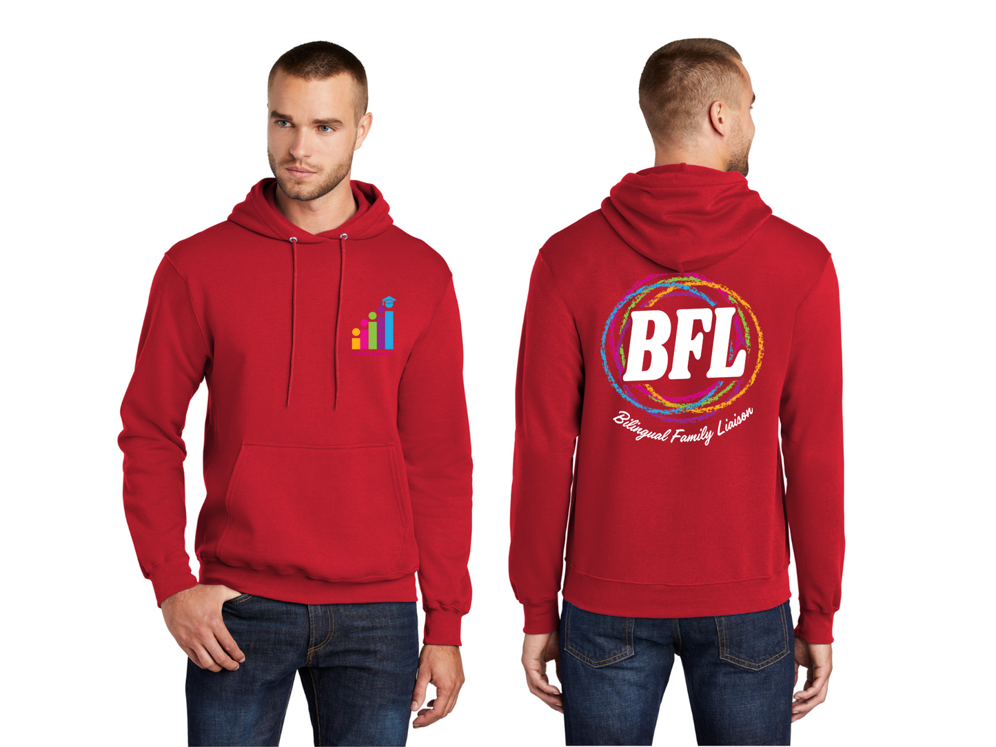 Port & Co™ Core Fleece Pullover Hooded Sweatshirt - PC78H - Design 2