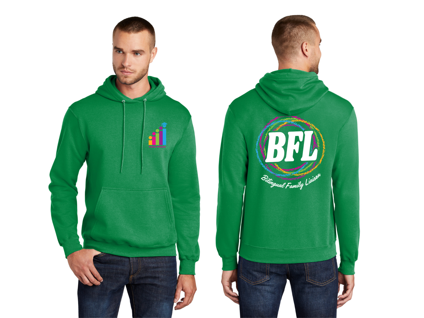 Port & Co™ Core Fleece Pullover Hooded Sweatshirt - PC78H - Design 2