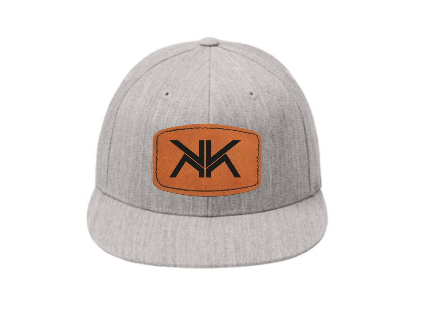 Leather Patch Flatbill Fitted Hat - C808