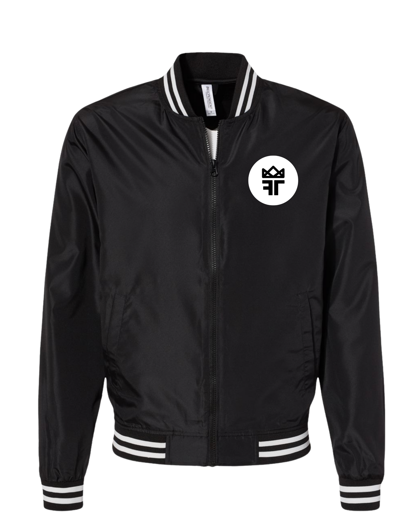 Lightweight Bomber Jacket - Black & White Stripe