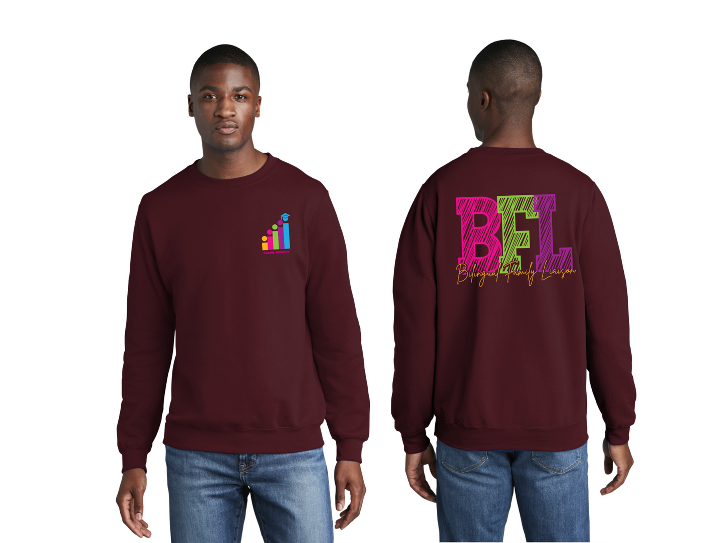 Unisex Port & Co™ Core Fleece Crewneck Sweatshirt -PC78 - Design 1