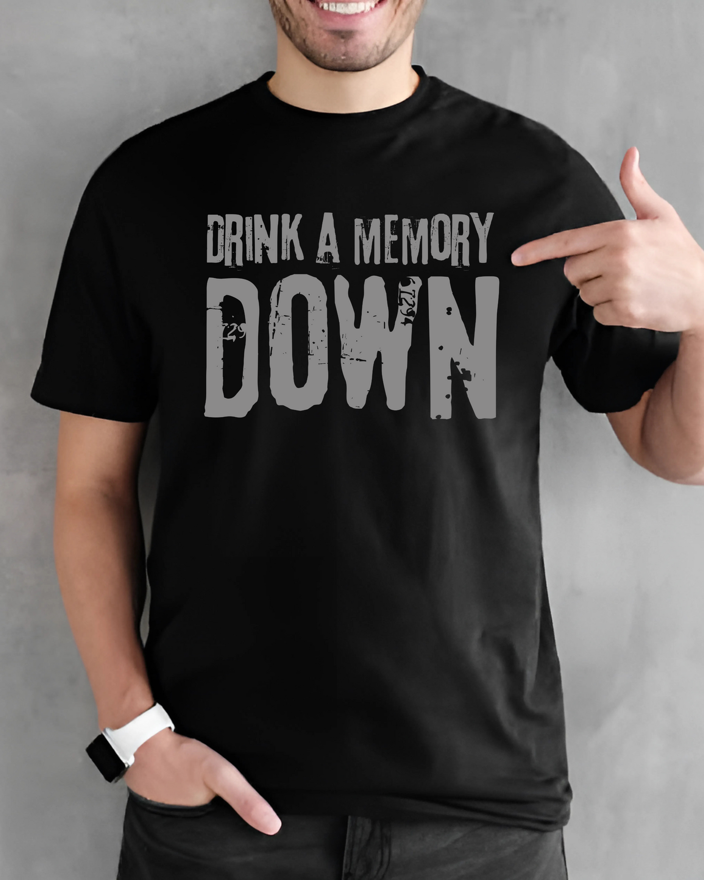 Drink A Memory Down Black Unisex T-Shirt