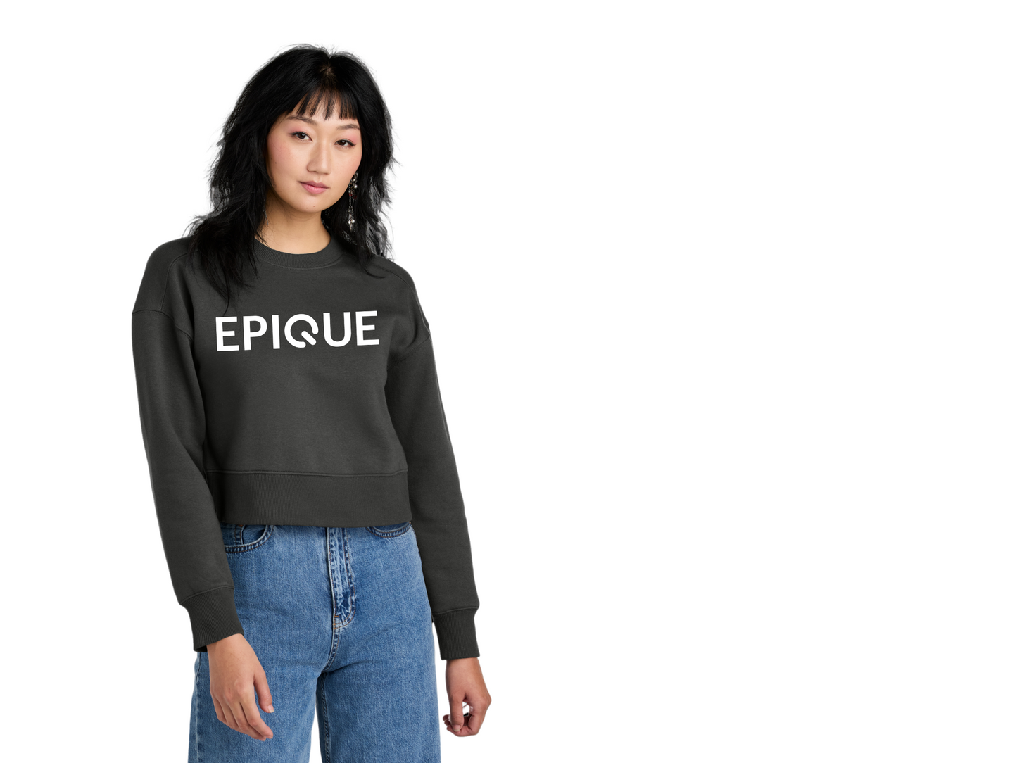 District Womens Fleece Cropped Crew