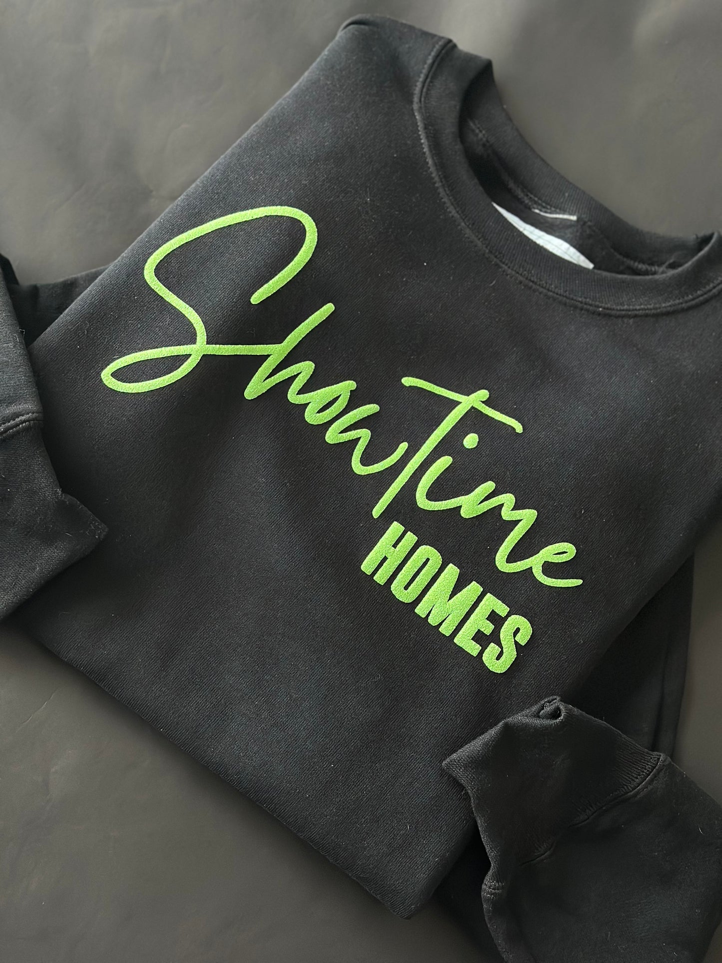 Green Glitter Puff Custom Crewneck