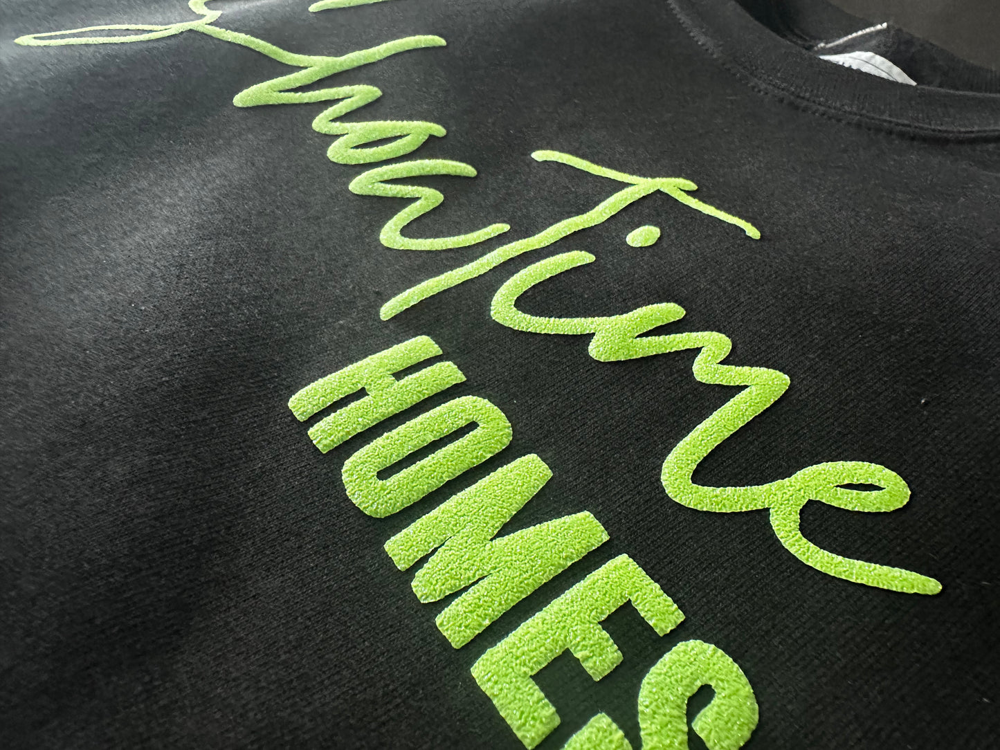 Green Glitter Puff Custom Crewneck
