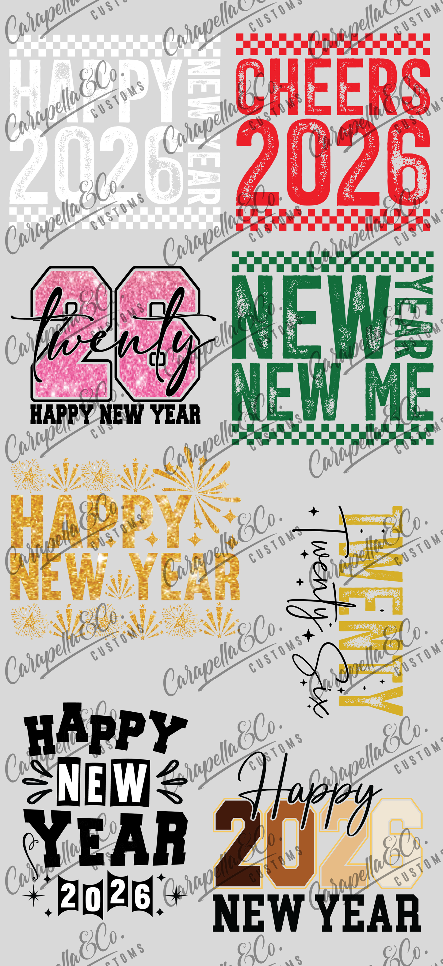 2026 New Years Premade Gang Sheet (2) 24"x48"