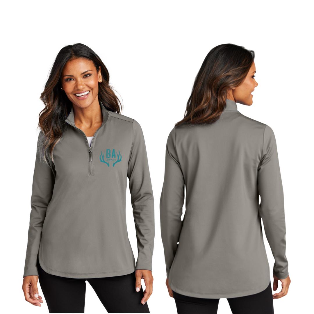 Port Authority® Women's Double Knit 1/4-Zip - Grey