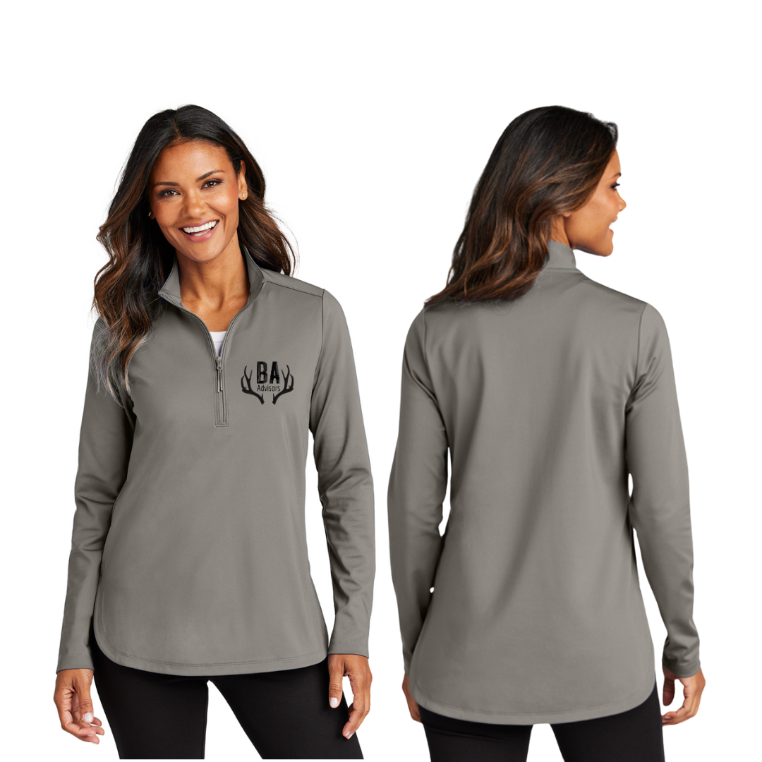 Port Authority® Women's Double Knit 1/4-Zip - Grey