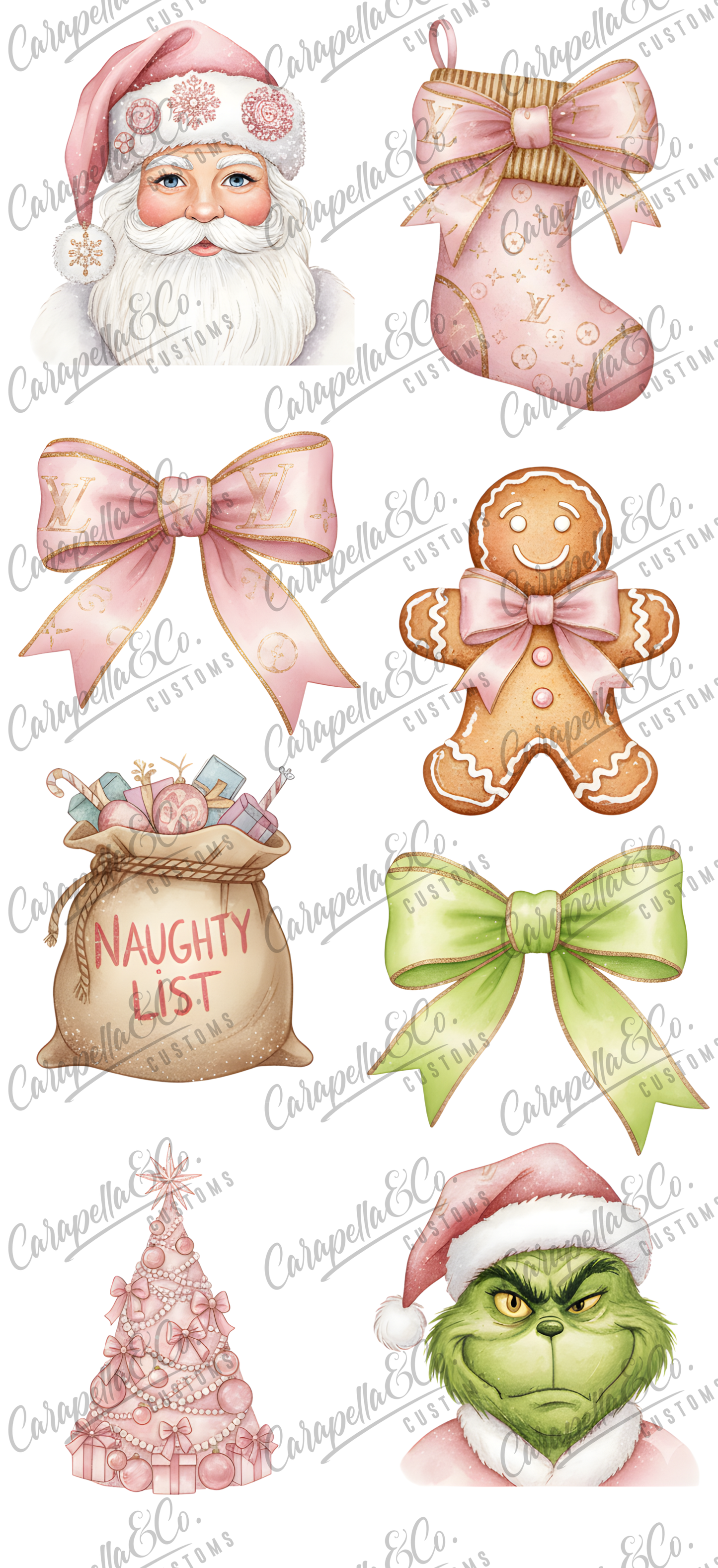 Pink Xmas Premade Gang Sheet 24"x48"