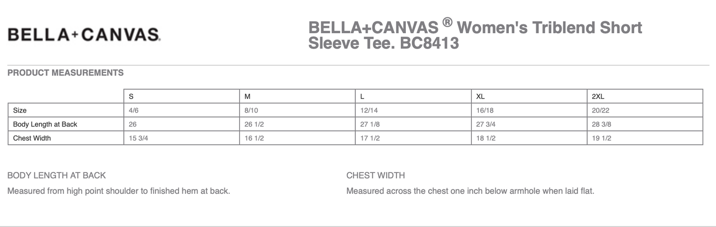 BELLA+CANVAS® Women’s Triblend Short Sleeve Tee - BC8413