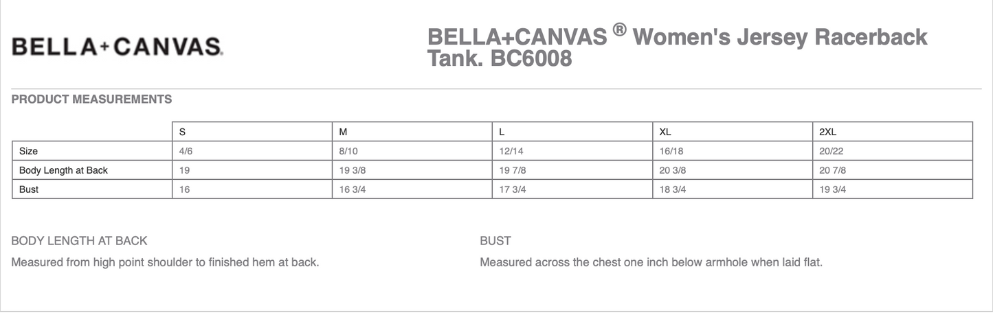 BELLA+CANVAS® Women’s Jersey Racerback Tank - BC6008 - Design 2