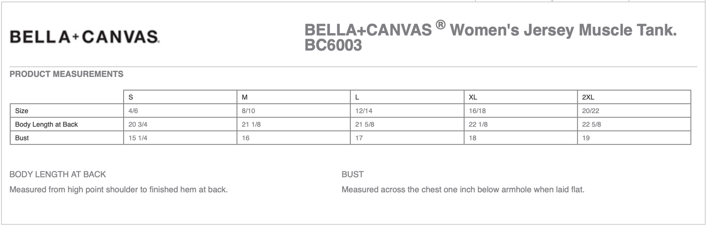BELLA+CANVAS® Women’s Jersey Muscle Tank - BC6003