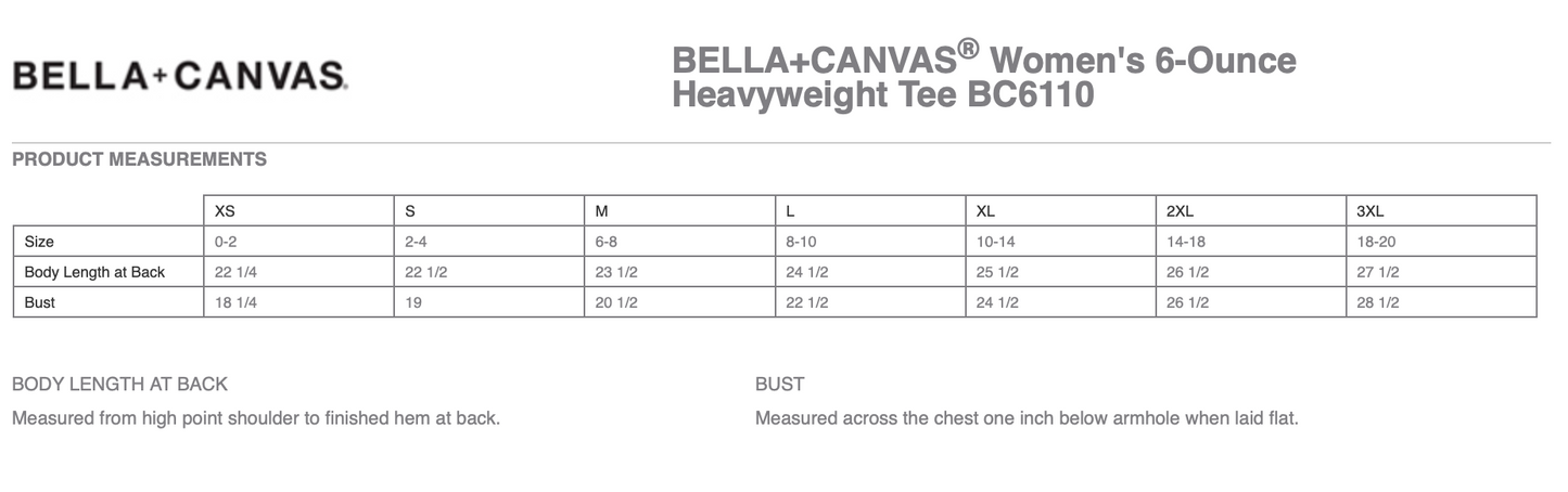 BELLA+CANVAS® Women’s 6-Ounce Heavyweight Tee - BC6110