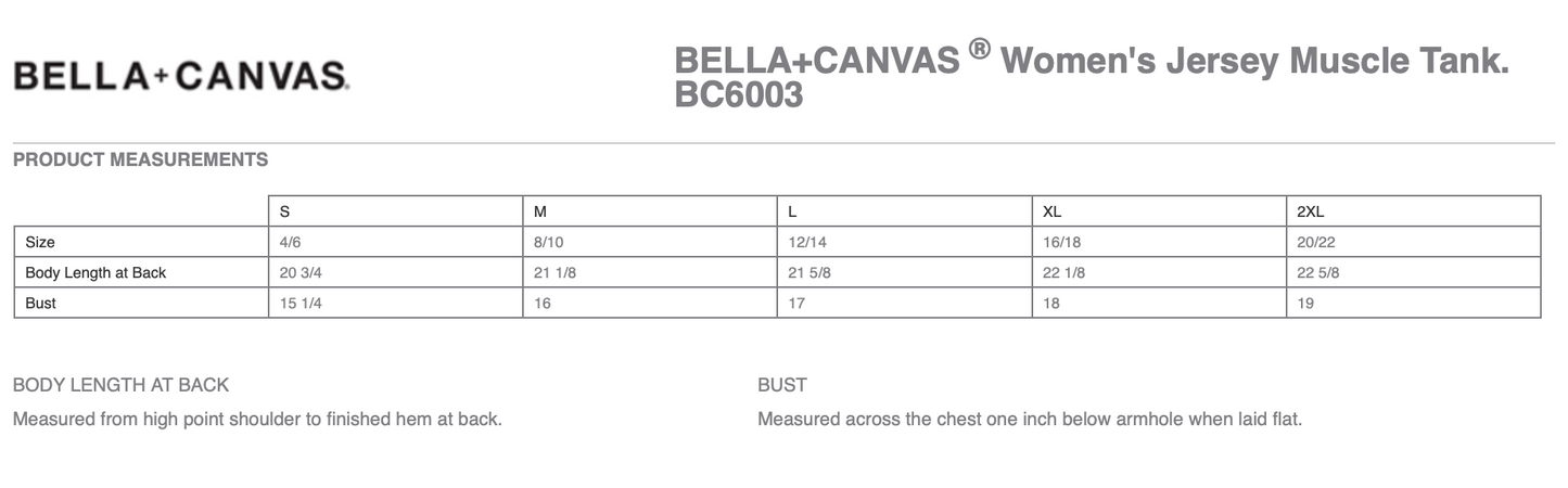 BELLA+CANVAS® Women’s Jersey Muscle Tank - 6003