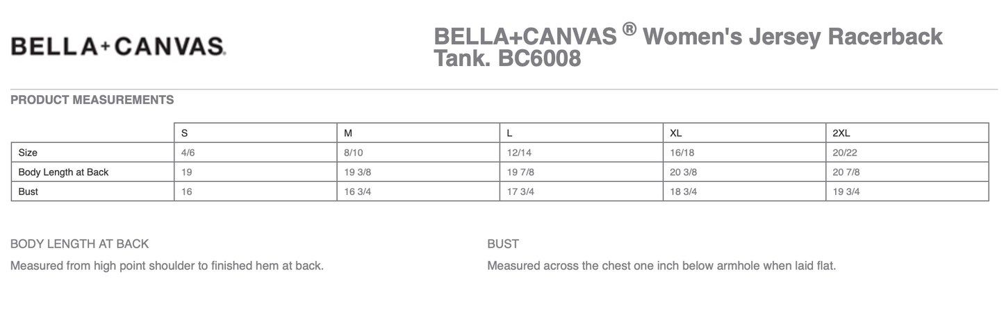 BELLA+CANVAS® Women’s Jersey Racerback Tank - BC6008