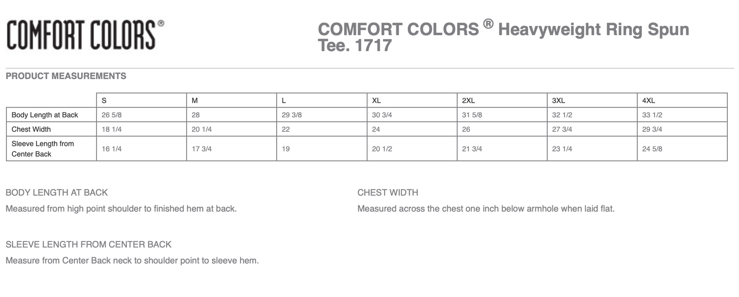 Comfort Colors® Heavyweight Ring Spun Tee - 1717 - Design 1