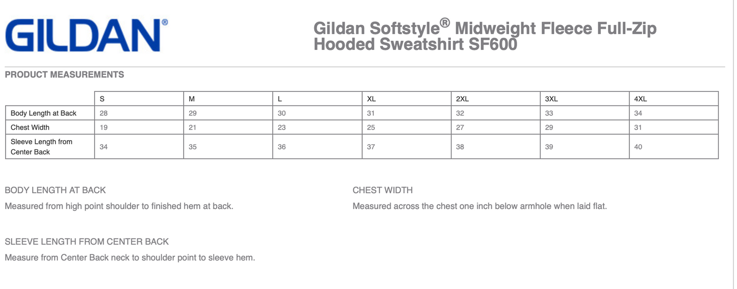 Gildan Softstyle® Midweight Fleece Full-Zip Hooded Sweatshirt - SF600