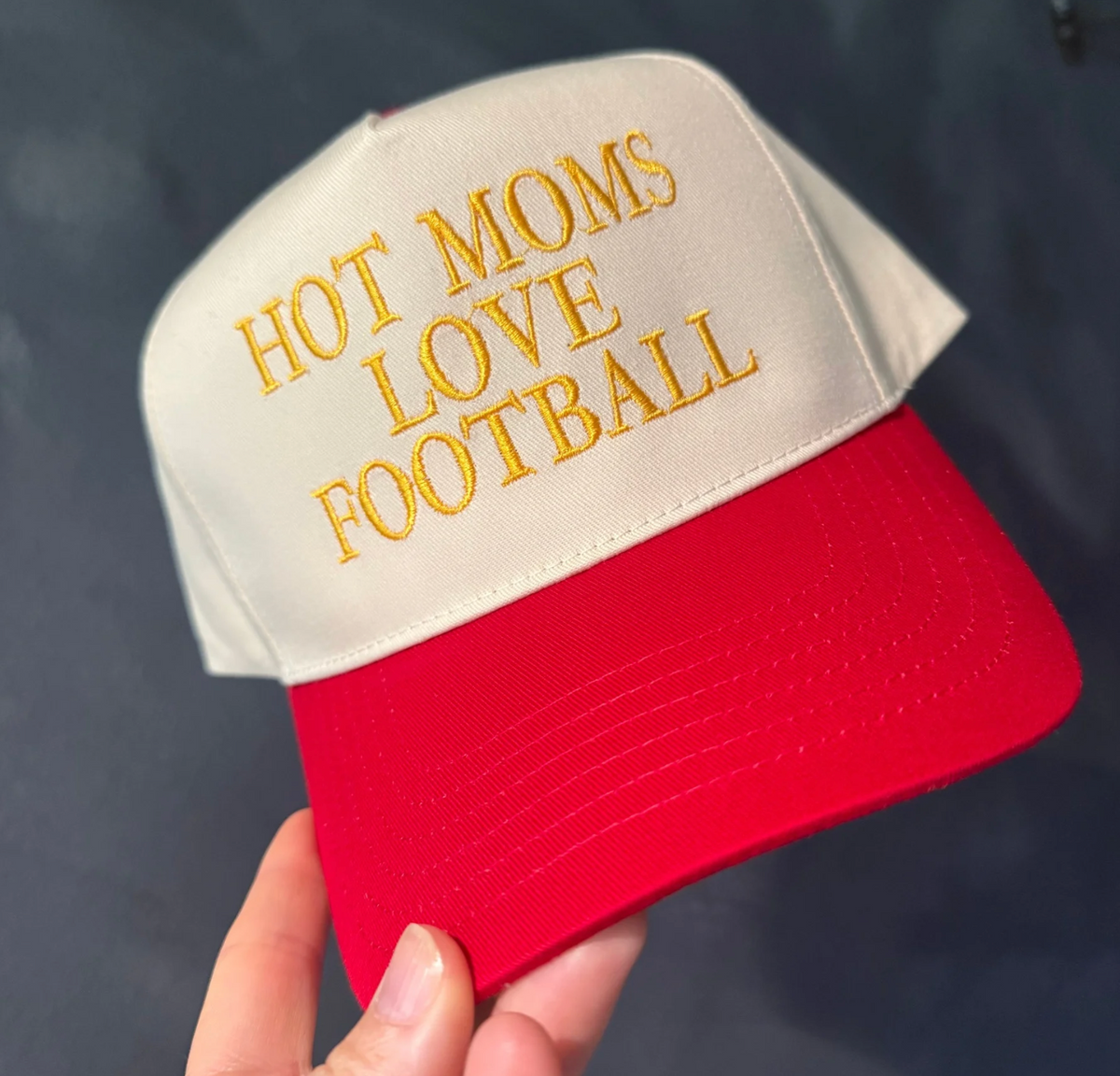 Custom Team "Hot Moms Love Football" Embroidered Hat