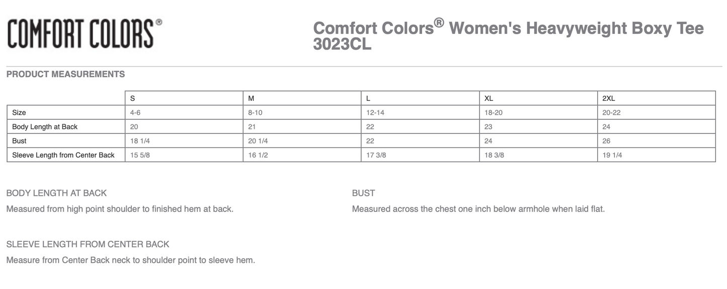 Comfort Colors® Women’s Heavyweight Boxy Tee - Design 1