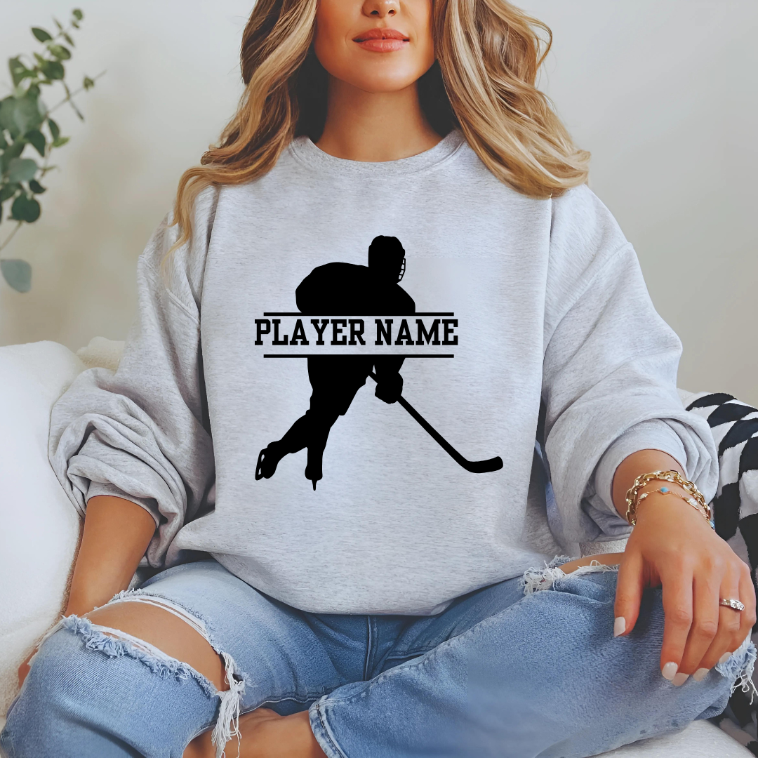 Personalized Hockey Silhouette Crewneck