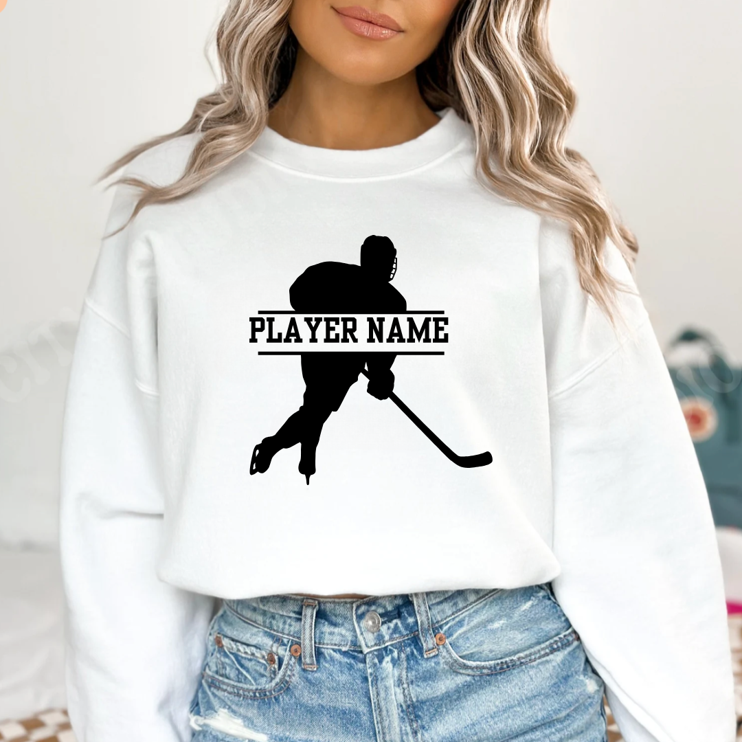 Personalized Hockey Silhouette Crewneck