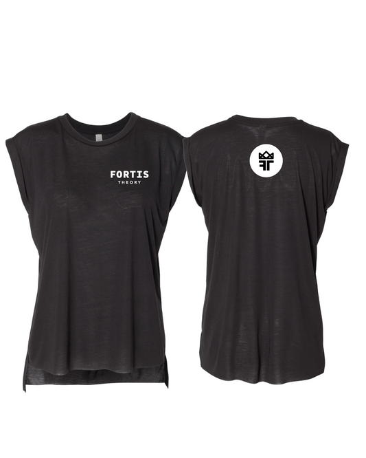 Women’s Bella + Canvas Flowy Rolled Cuffs Muscle Tee