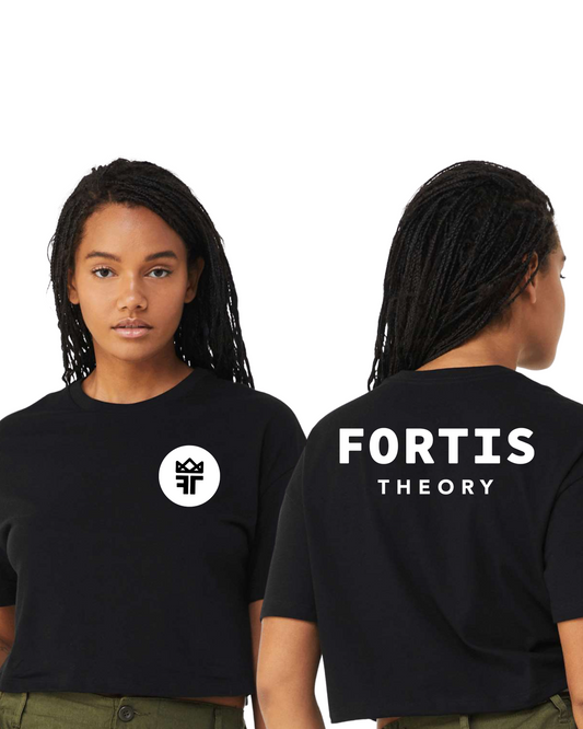 Women's Black Bella + Canvas Jersey Crop Tee