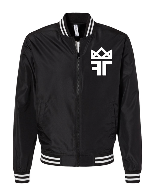 Lightweight Bomber Jacket - Black & White Stripe
