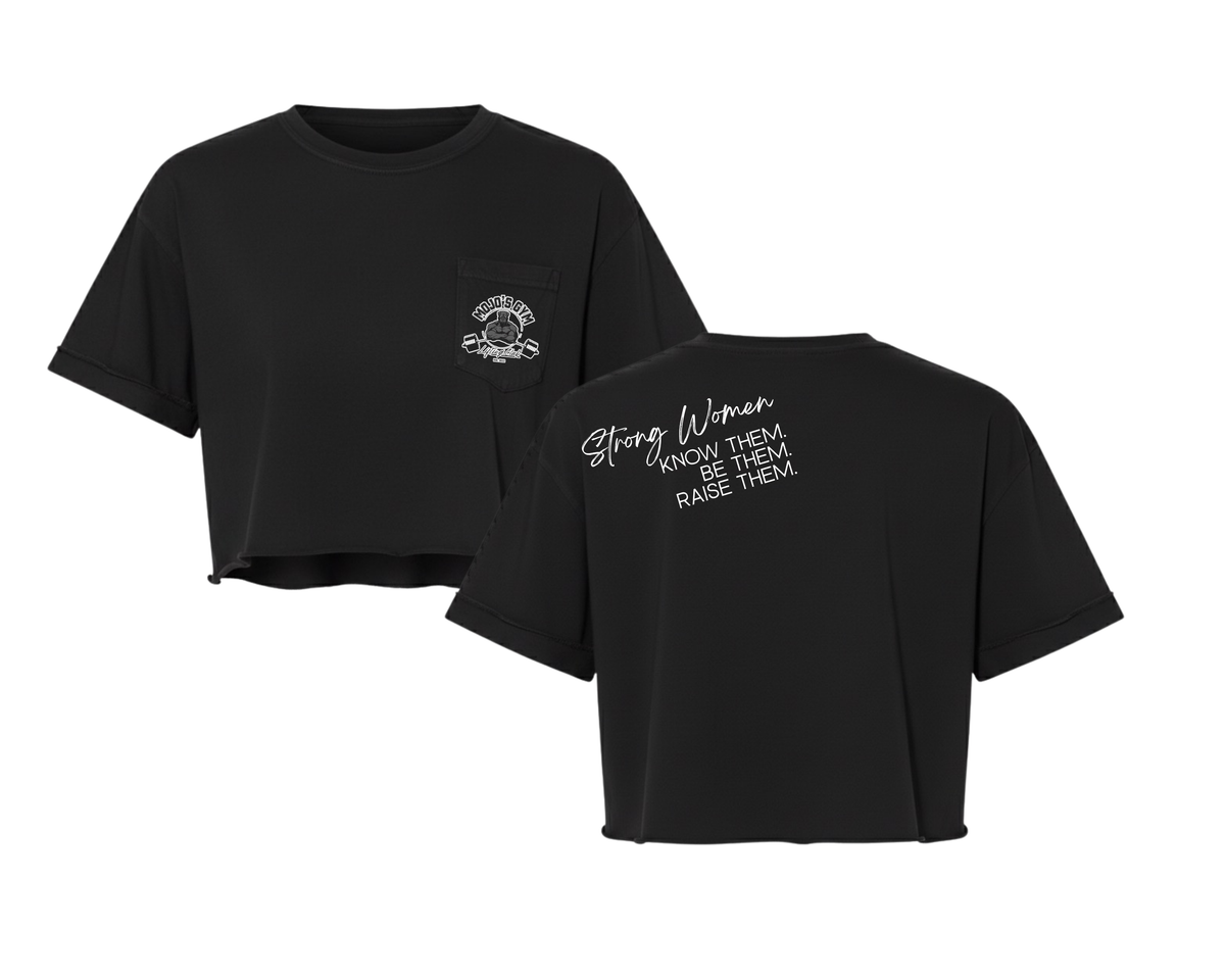 STRONG WOMEN Comfort Colors® Heavyweight Rolled Crop Top Pocket Tee - 6030