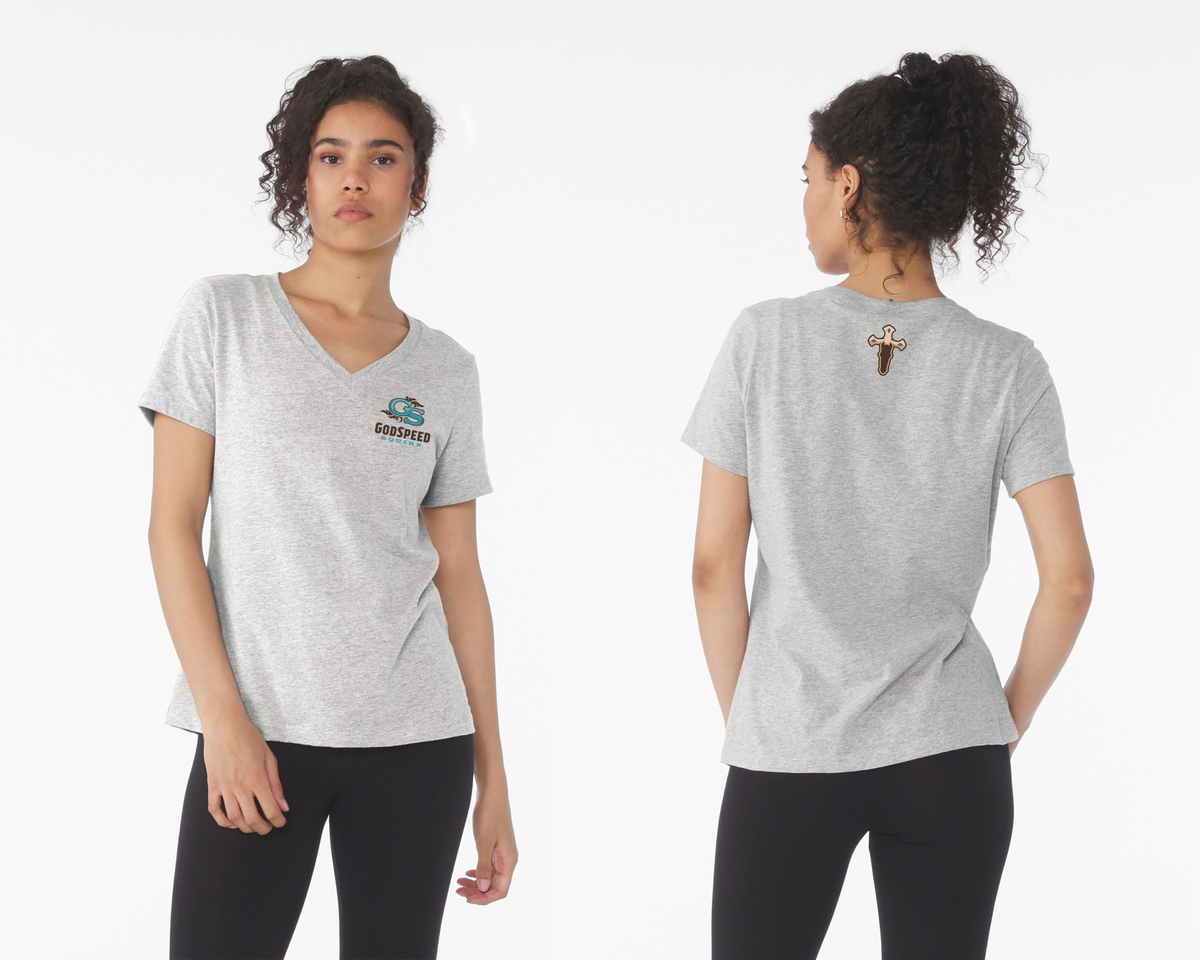 BELLA+CANVAS® Women’s Relaxed Heather CVC V-Neck Tee. BC6405CVC