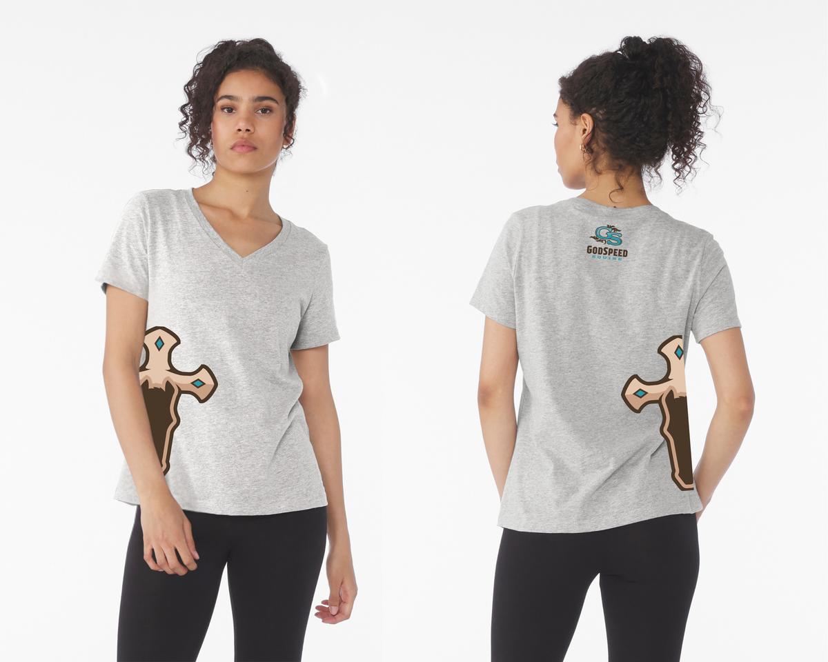 BELLA+CANVAS® Women’s Relaxed Heather CVC V-Neck Tee. BC6405CVC