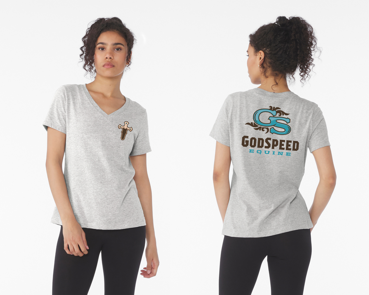 BELLA+CANVAS® Women’s Relaxed Heather CVC V-Neck Tee. BC6405CVC