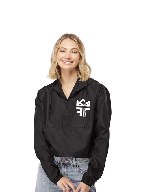 Women's Lightweight Quarter-Zip Pullover Crop Windbreaker