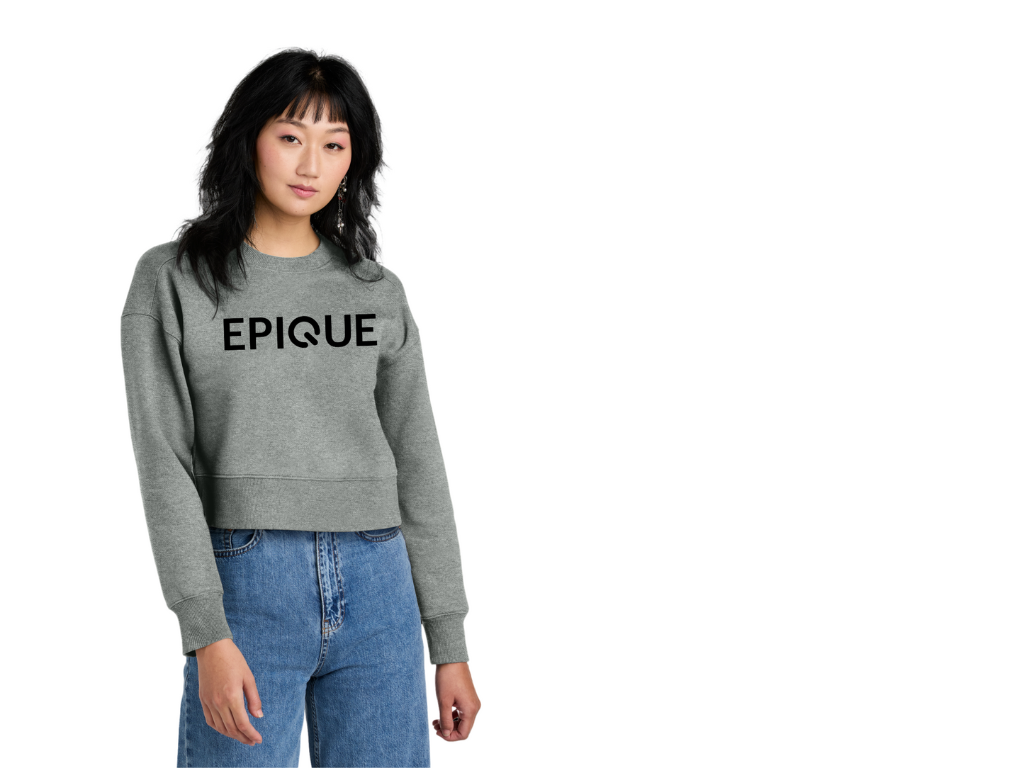 District Womens Fleece Cropped Crew