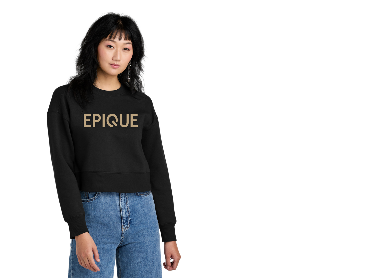 District Womens Fleece Cropped Crew