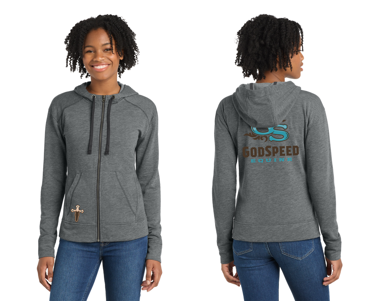 Sport-Tek® Women's PosiCharge® Tri-Blend Wicking Fleece Full-Zip Hooded Jacket. LST293