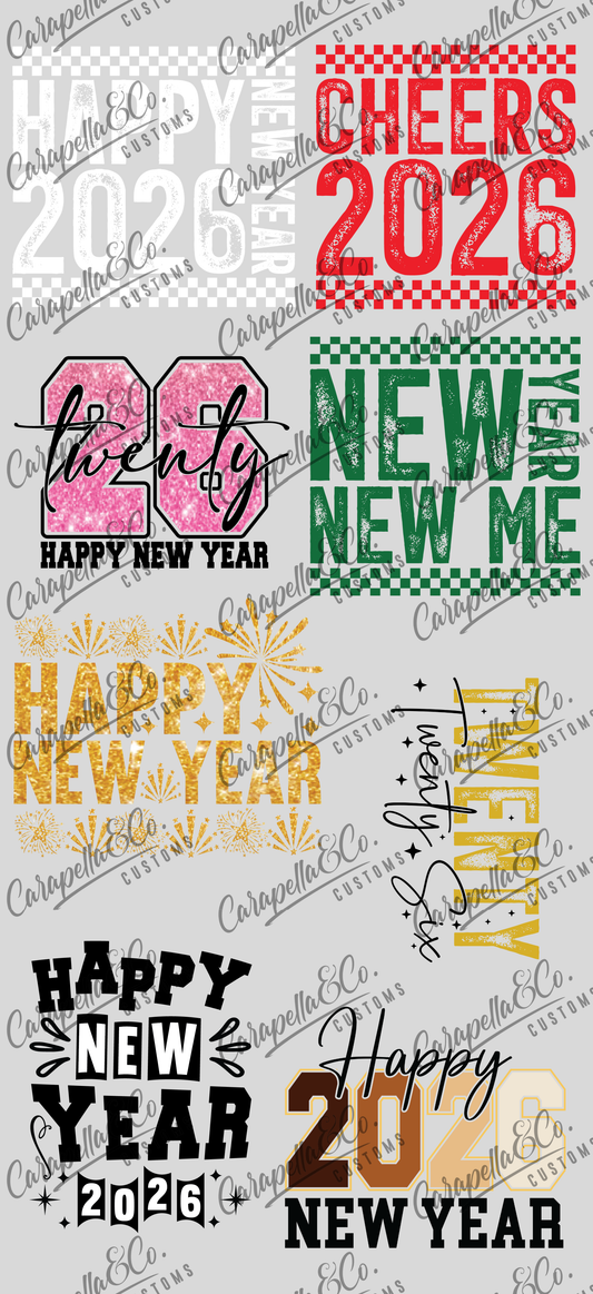 2026 New Years Premade Gang Sheet (2) 24"x48"