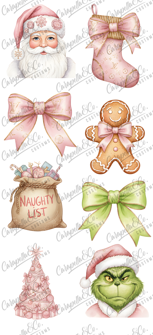 Pink Xmas Premade Gang Sheet 24"x48"