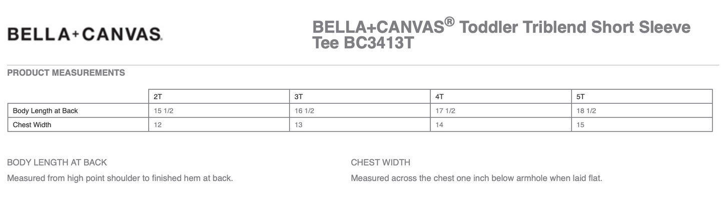 BELLA+CANVAS® Toddler Triblend Short Sleeve Tee - BC3413T