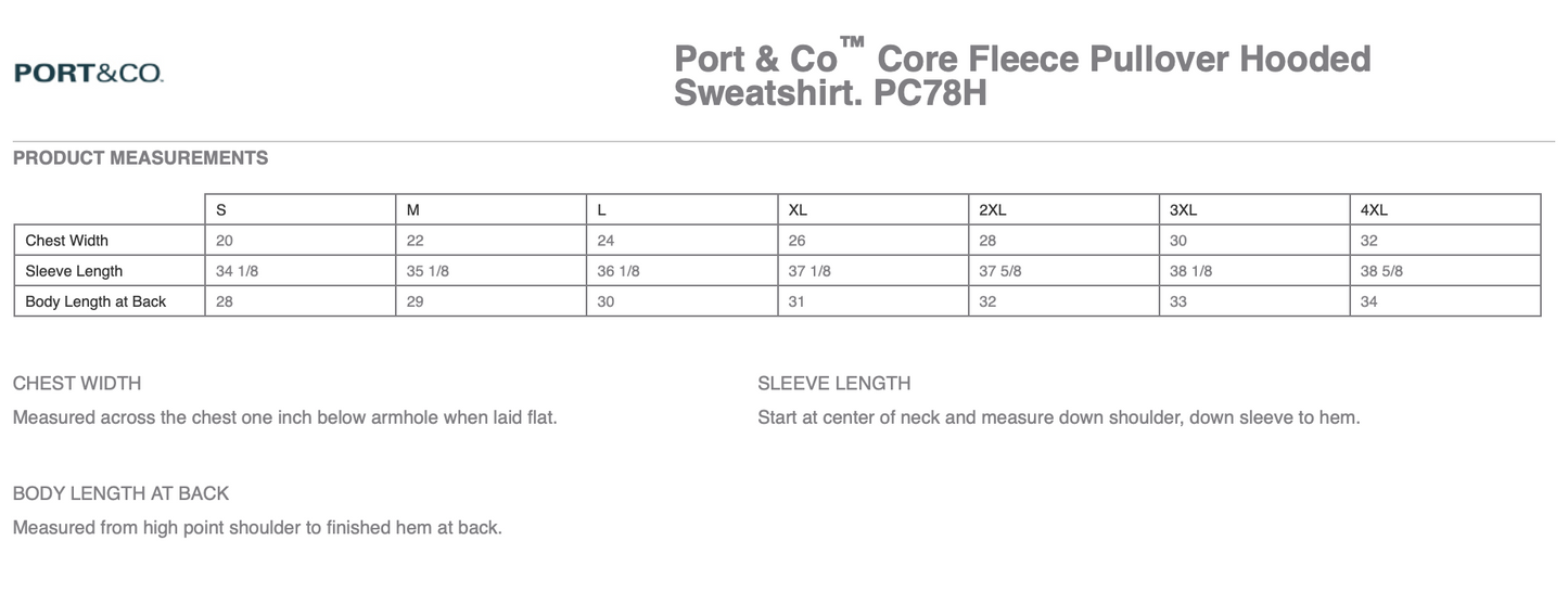 Core Fleece Pullover Hooded Sweatshirt - PC78H