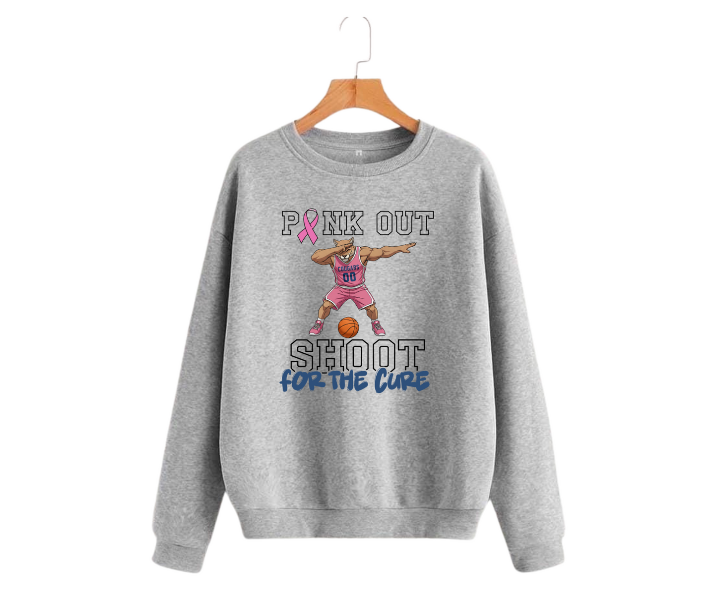 Basketball Pink Out Crewneck Sweatshirt - YP360/AP160
