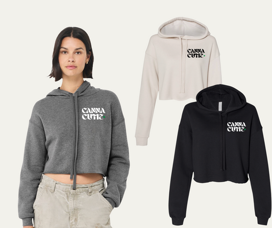 Canna Cutie Women's Crop Fleece Hoodie Sweatshirt - 7502