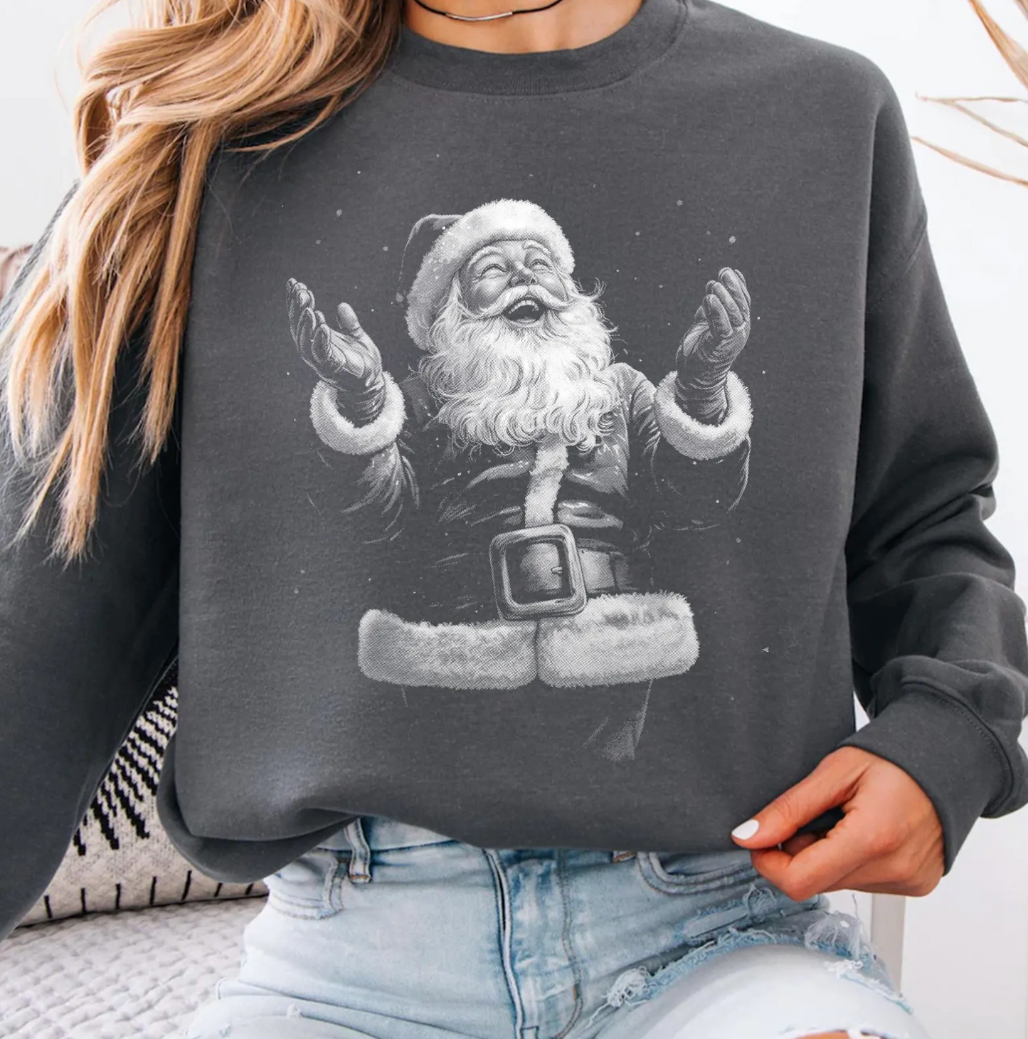 Black & White Santa Shirt