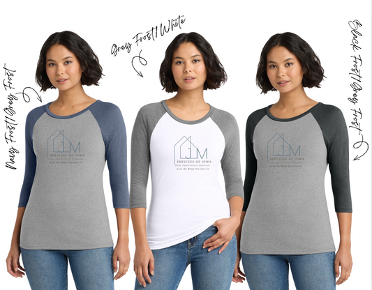 District ® Women’s Perfect Tri ® 3/4-Sleeve Raglan - DM136L