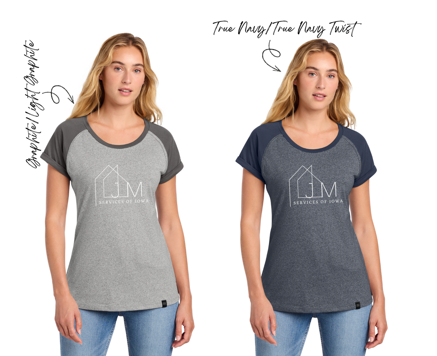 New Era® Women's Heritage Blend Varsity Tee - LNEA107 - Full Front