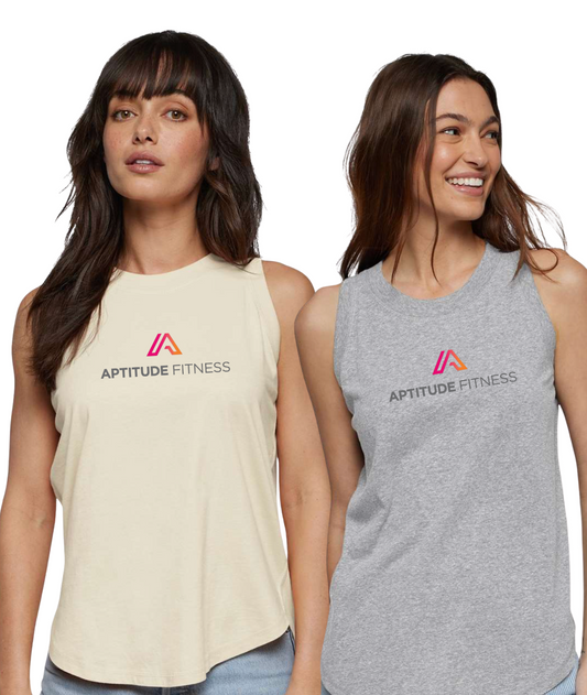 Women's Relaxed Fine Jersey Tank - 3592 - Full Horizontal Logo